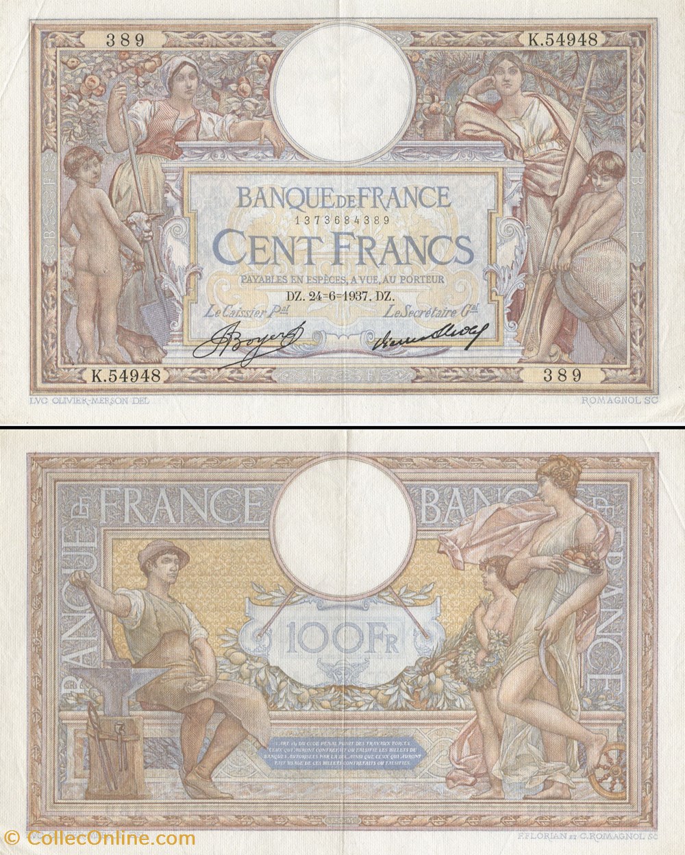 billets europe france 100 francs