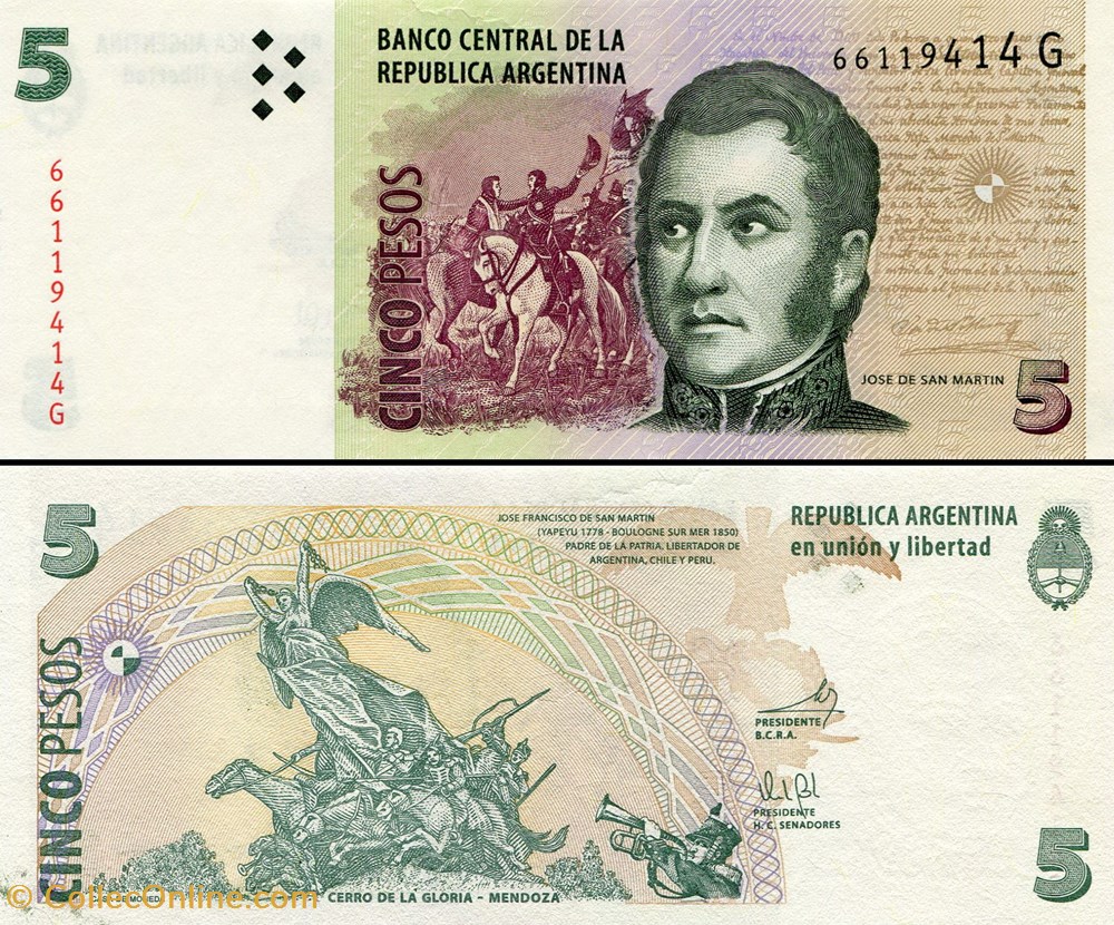 billets amerique du sud argentine pick 353 a 5 5 pesos 2013