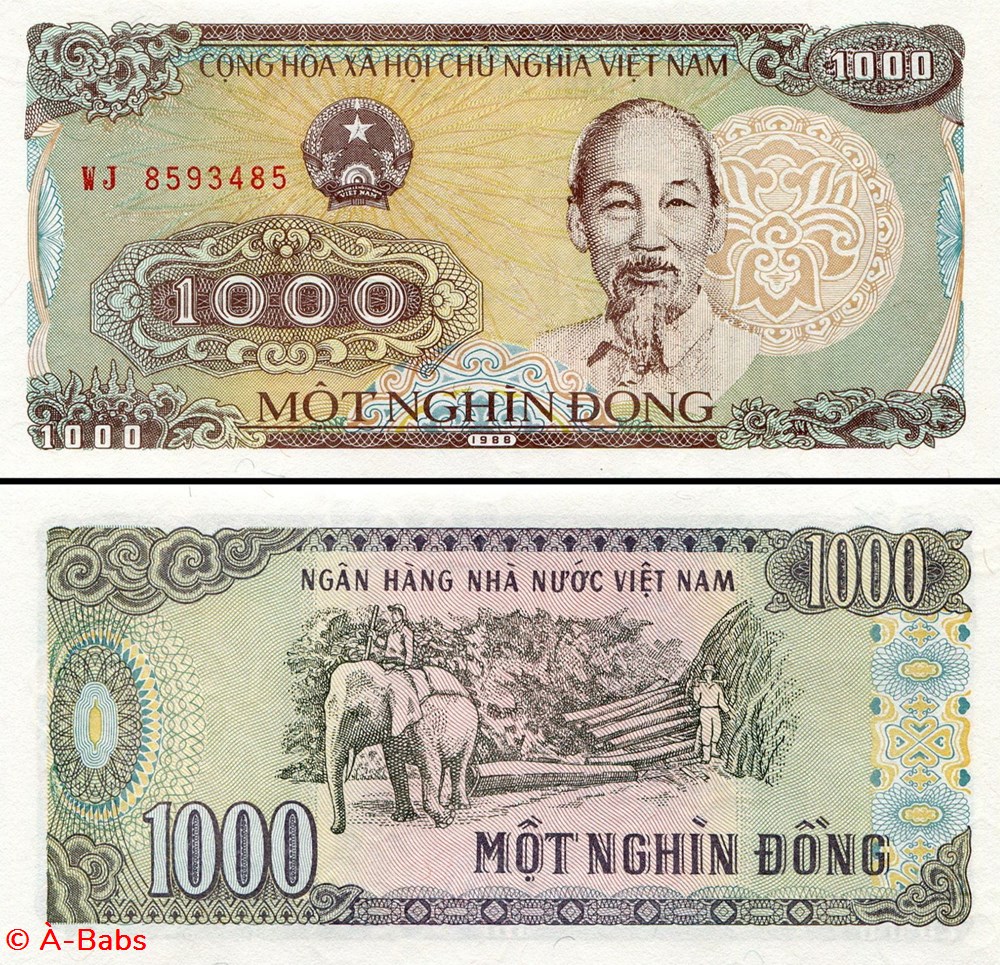 billets asie vietnam pick 106 a 1000 ong 1988