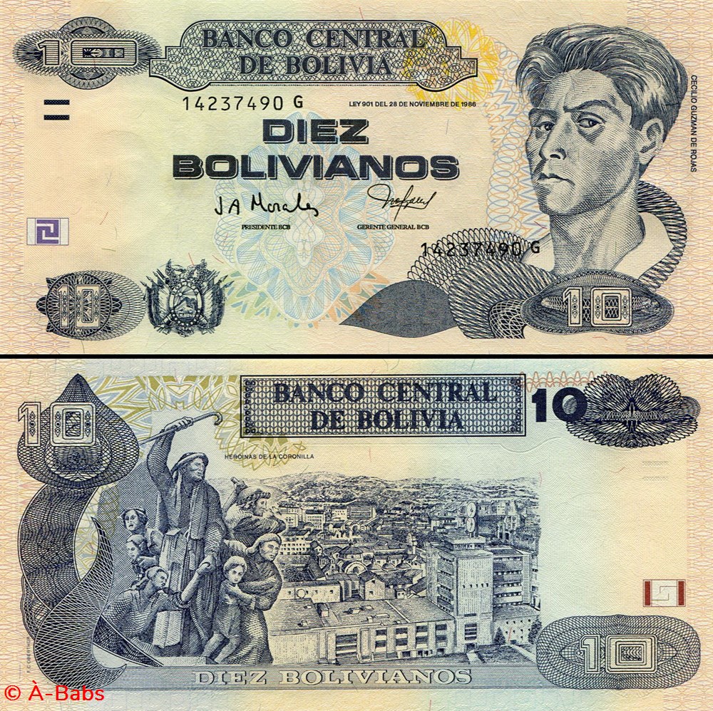 BOLIVIE - PICK 228 a 1 - 10 BOLIVIANOS - 2005 billets amerique du sud bolivie pick 228 a 1 10 bolivianos 2005