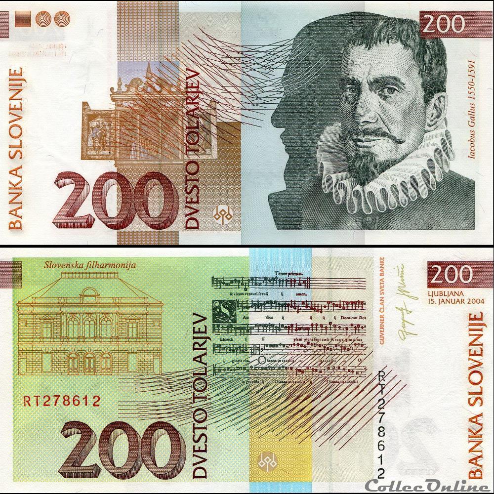 SLOVÉNIE - PICK 15 d - 200 TOLARJEV - 2004 billet europe slovenie pick 15 d 200 tolarjev 2004