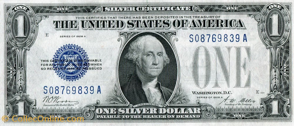 1928 A $1 online Silver Certificate