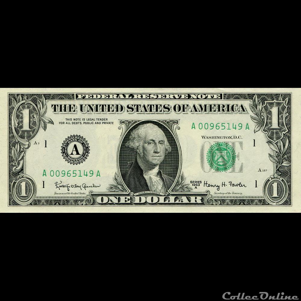 billets amerique du nord etats unis a 1 federal reserve notes small size 1963a series