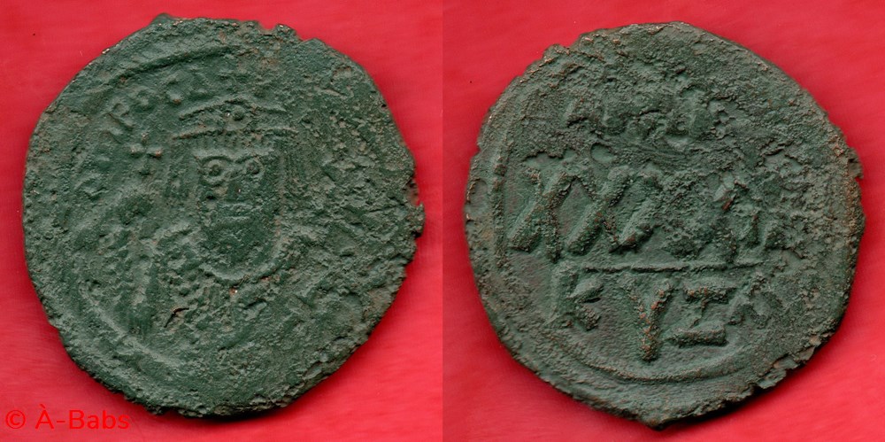PHOCAS - FOLLIS - (AN 6/ CYZIQUE) - BMC/B.90 monnaies byzantines la dynastie heracliide phocas follis an 6 cyzique bmc b 90