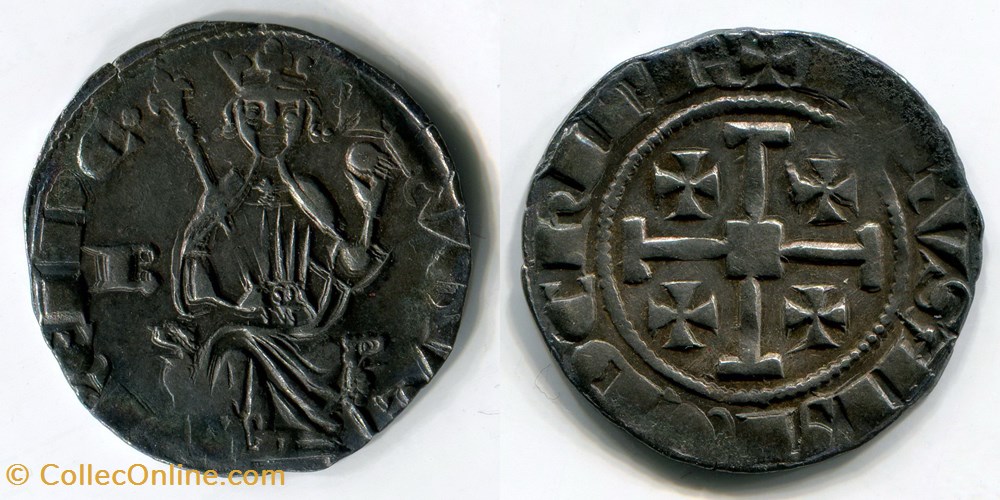 CHYPRE - Royaume de Chypre - HUGUES IV DE LUSIGNAN Gros monnaies europe medievale autre chypre royaume de chypre hugues iv de lusignan gros