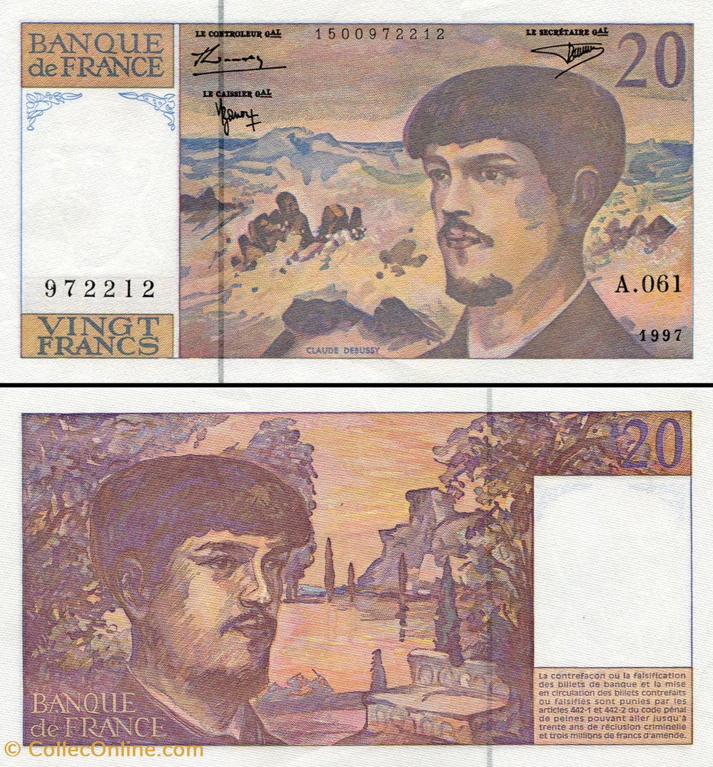 FRANCE - 20 FRANCS - 1997 - A.061 billets europe france 20 francs 1997 a 061