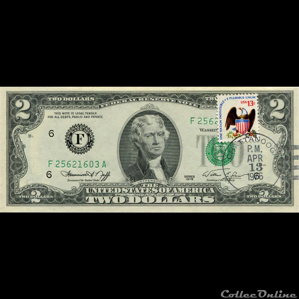 F- Atlanta District - 2$ Federal Reserve Notes - Small Size 1976 Series billet amerique du nord etat uni f atlanta district 2 federal reserve notes small size 1976 series