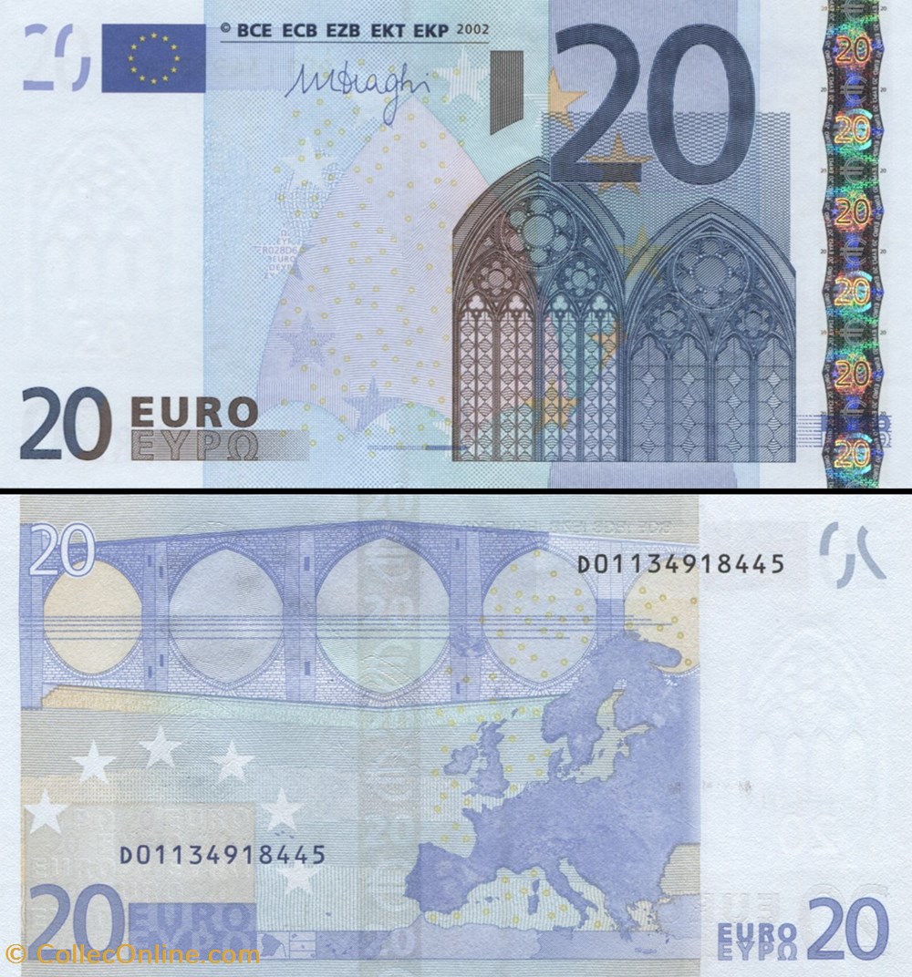 20 EUROS - SIGNATURE DRAGHI - PICK 16 D - ESTONIE billets 20 euros signature draghi pick 16 d estonie