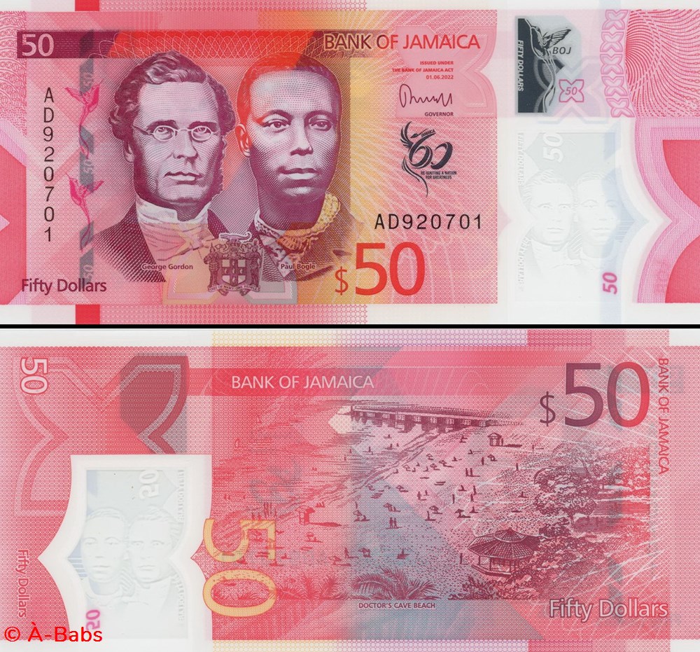 JAMAÏQUE - PICK 96 - 50 DOLLARS - 2022 billets amerique centrale et caraibes jamaique pick 96 50 dollars 2022