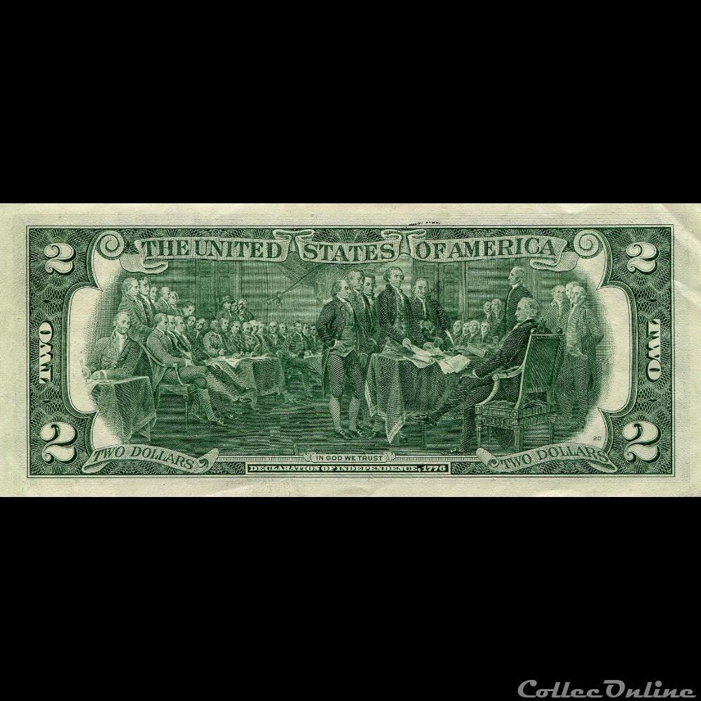 H- Saint-Louis District - 2$ Federal Reserve Notes - Small Size 1976 Series billet amerique du nord etat uni h saint louis district 2 federal reserve notes small size 1976 series
