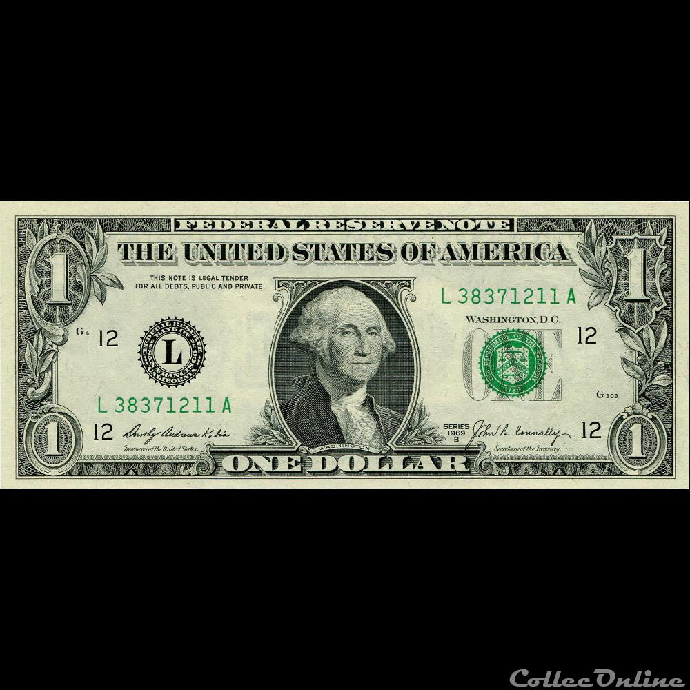 L- 1$ Federal Reserve Notes - Small Size 1969B Series billet etat uni israel l 1 federal reserve notes small size 1969b series