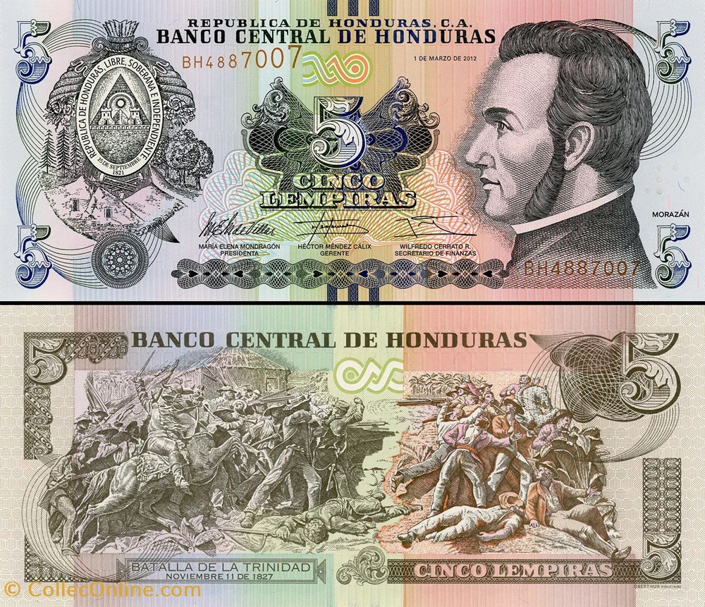 HONDURAS - Pick 98a - 5 LEMPIRAS - 2012 billet amerique centrale et caraibe honduras pick 98a 5 lempiras 2012