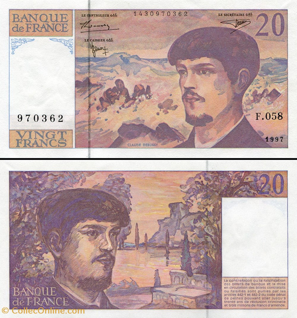 FRANCE - 20 FRANCS - 1997 - F.058 billets europe france 20 francs 1997 f 058