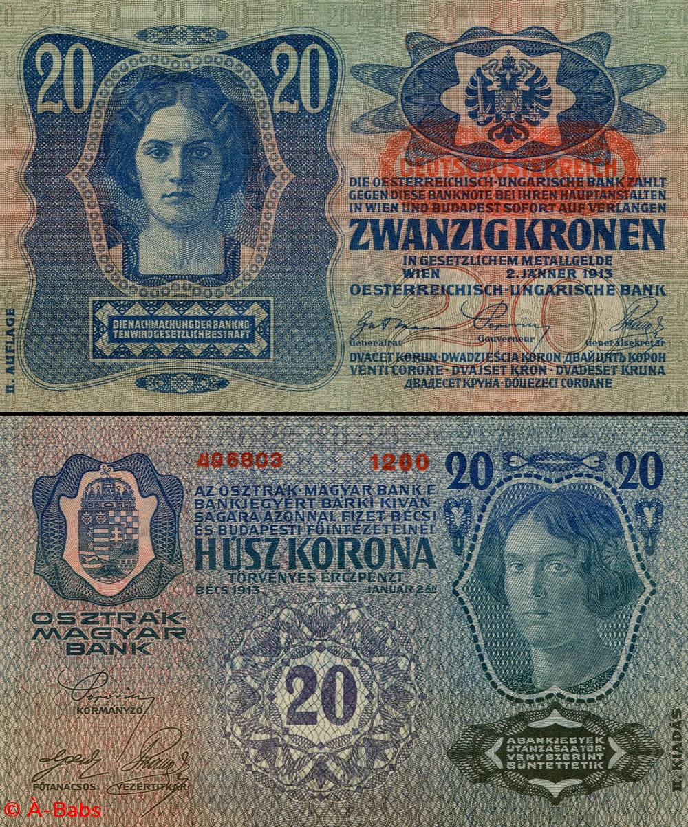 AUTRICHE - PICK 013 - 20 KRONEN - 1913 billets europe autriche pick 013 20 kronen 1913