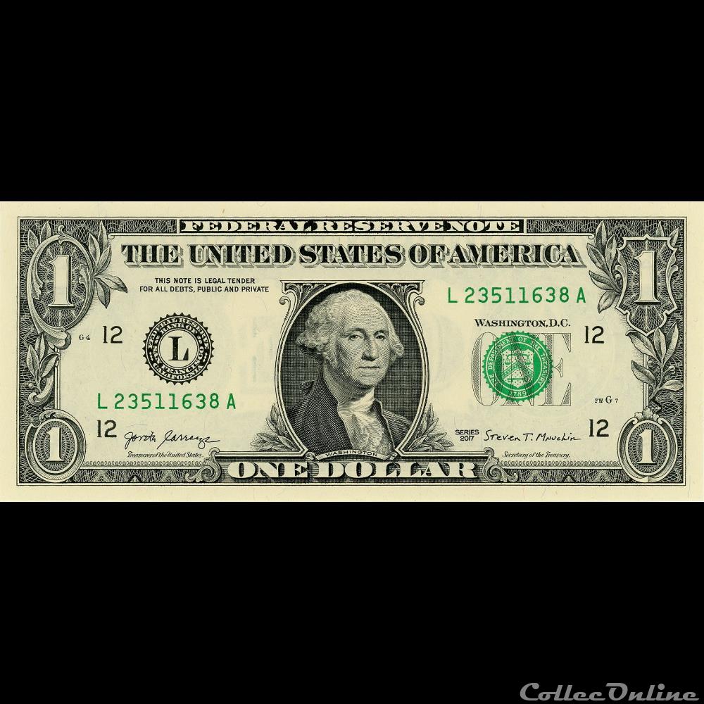 L- 1$ Federal Reserve Notes - Small Size 2017 Series billet etat uni l 1 federal reserve notes small size 2017 series