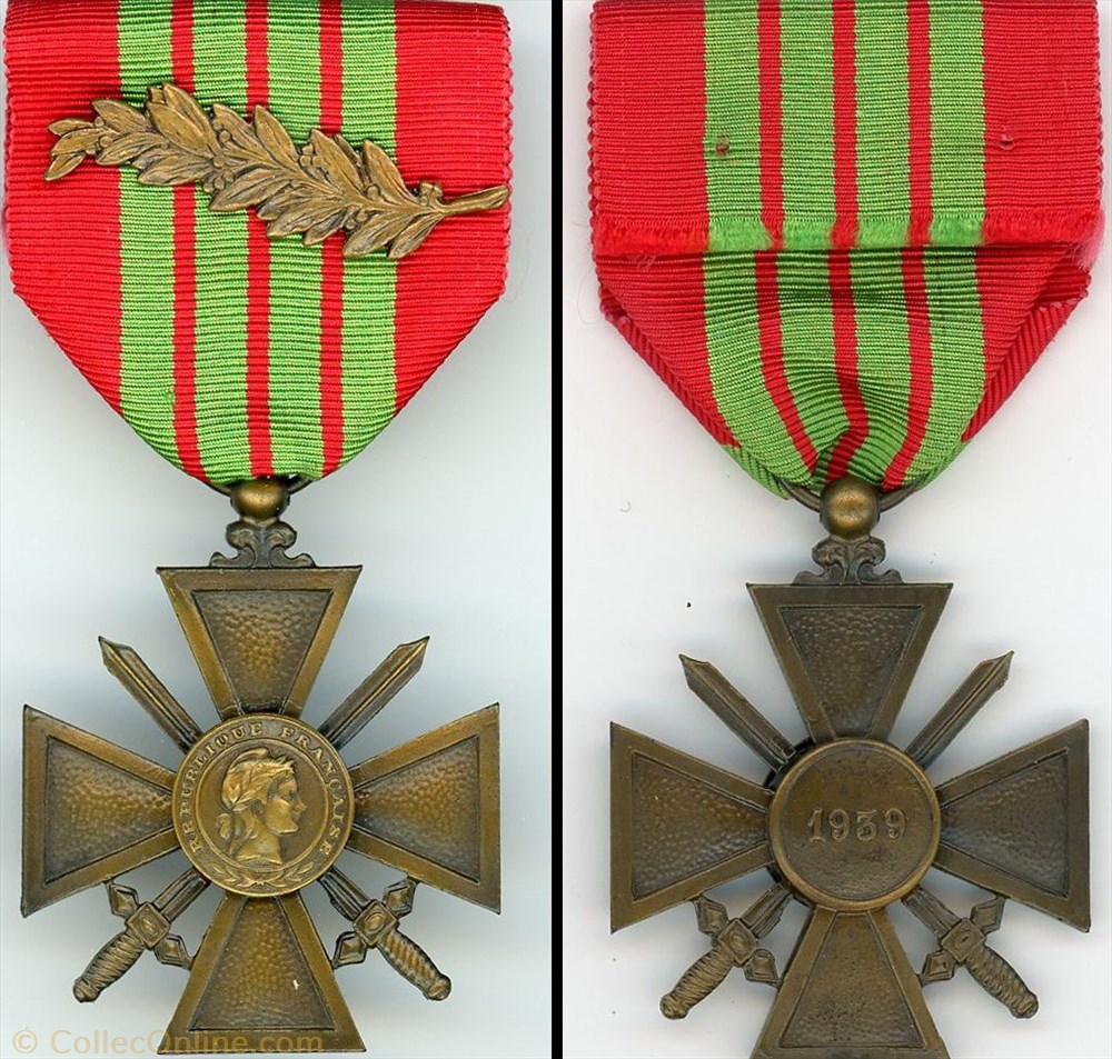 Croix de Guerre 1939 militarium medaille insigne croix de guerre 1939