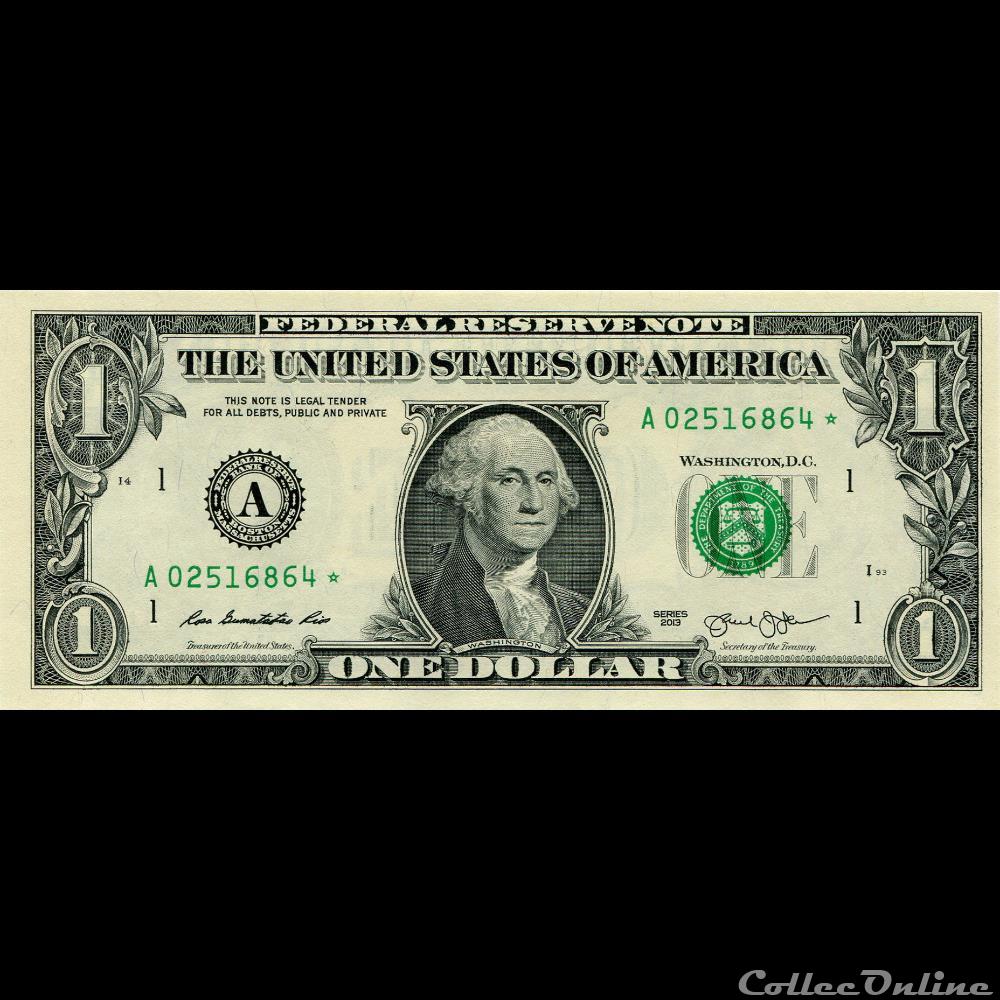 billet amerique du nord etat uni a 1 federal reserve notes small size 2013 series