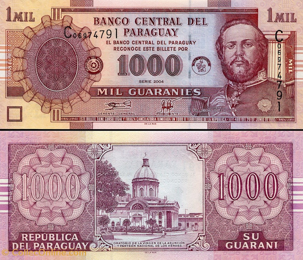 PARAGUAY - PICK 222 A - 1000 GUARANIES - 2004 billets amerique du sud paraguay pick 222 a 1000 guaranies 2004