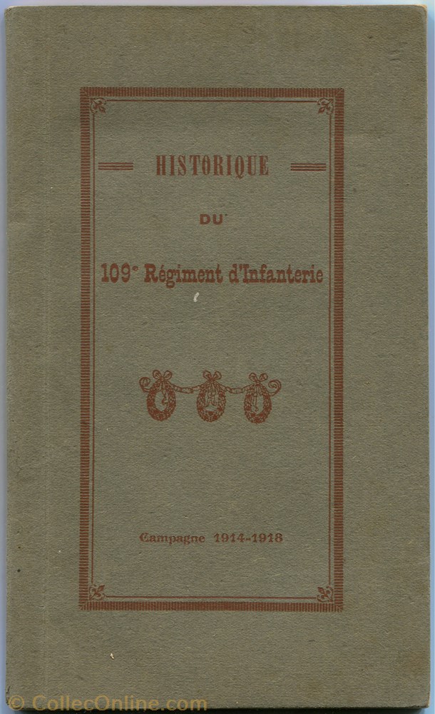 militarium livre revue catalogue historique du 109 regiment infanterie