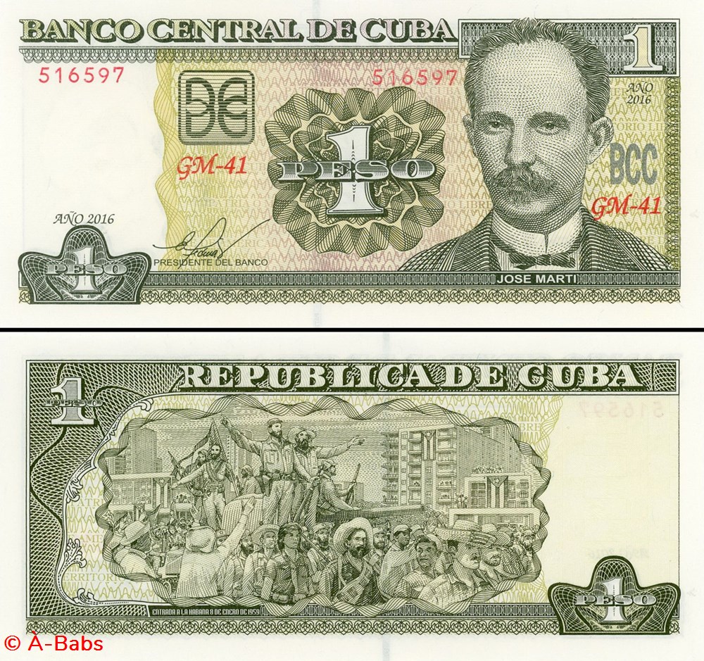CUBA - PICK 128g - 1 PESO - 2016 billets amerique centrale et caraibes cuba pick 128g 1 peso 2016