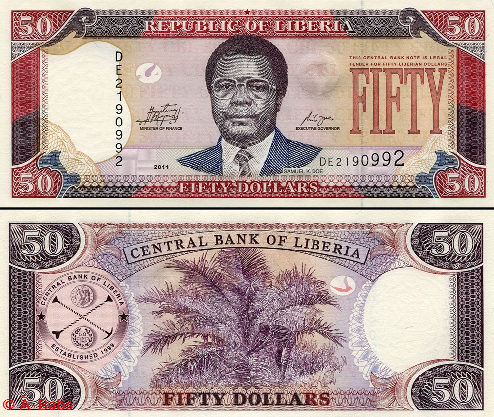 LIBERIA - PICK 29 e 2 - 50 DOLLARS - 2011 billets afrique liberia pick 29 e 2 50 dollars 2011