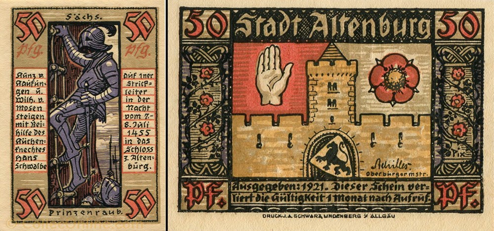 billet europe allemagne altenburg 50 pfennig