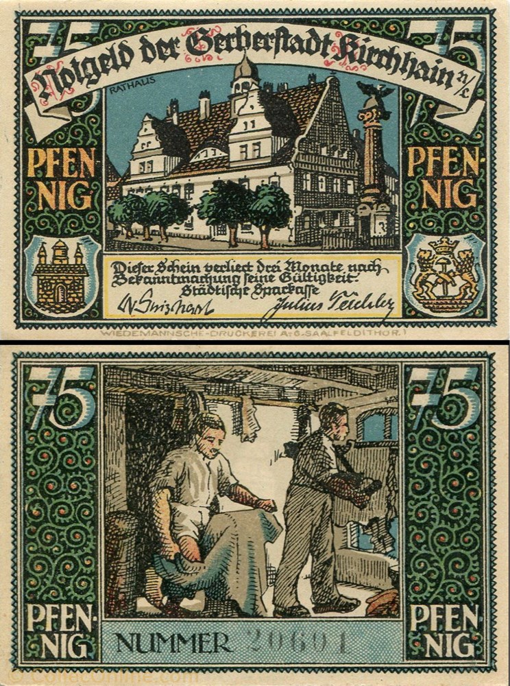 Kirchhain 75 Pfennig monnaie monde allemagne kirchhain 75 pfennig