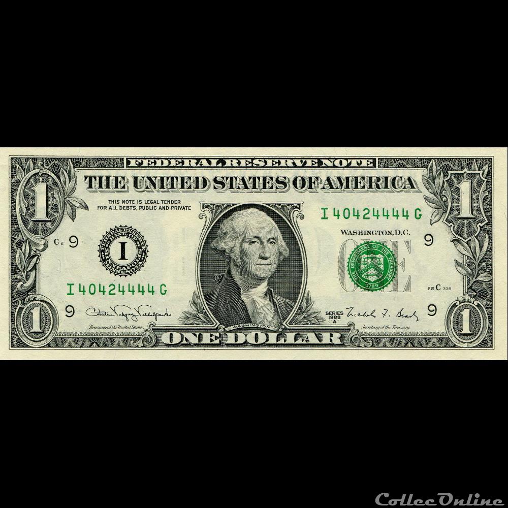 billet amerique du nord etat uni i 1 federal reserve notes small size 1988a series