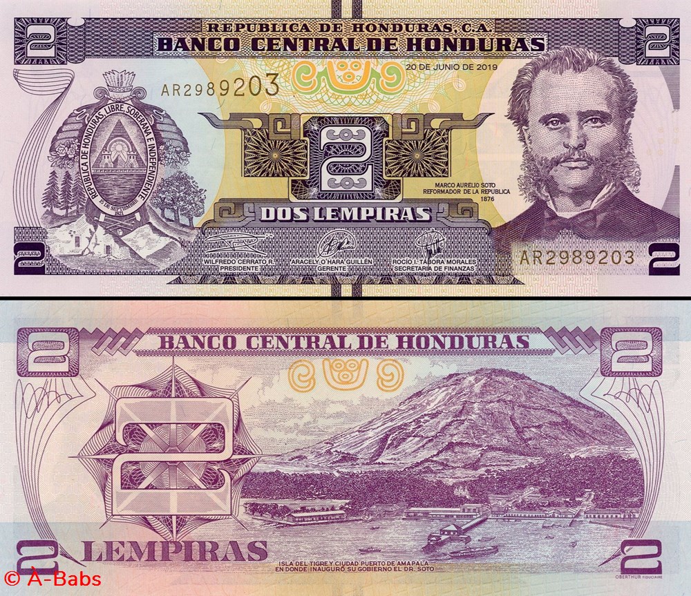 HONDURAS - Pick 97d - 2 LEMPIRAS - 2019 billets amerique centrale et caraibes honduras pick 97d 2 lempiras 2019