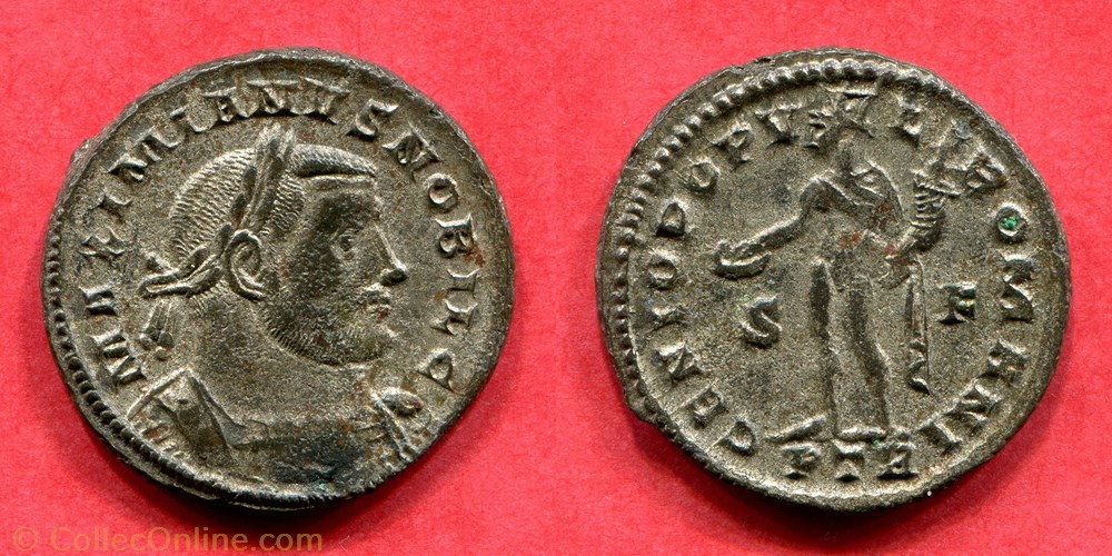GALÈRE MAXIMIEN - GENIO POPV-LI ROMANI/ S|F// PTR .- RIC 594b monnaie antique av jc ap romaine galere maximien genio popv li romani s f ptr ric 594b