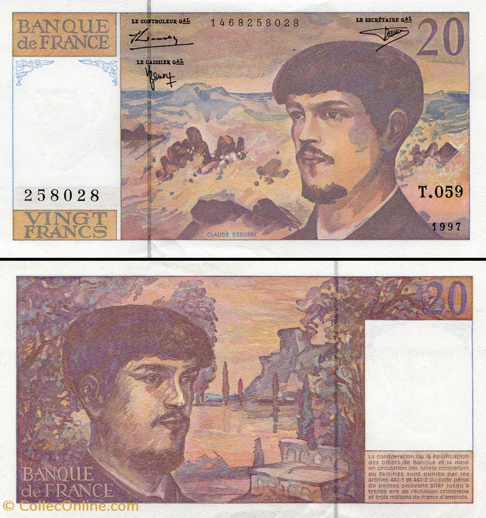 FRANCE - 20 FRANCS - 1997 - T.059 billets europe france 20 francs 1997 t 059