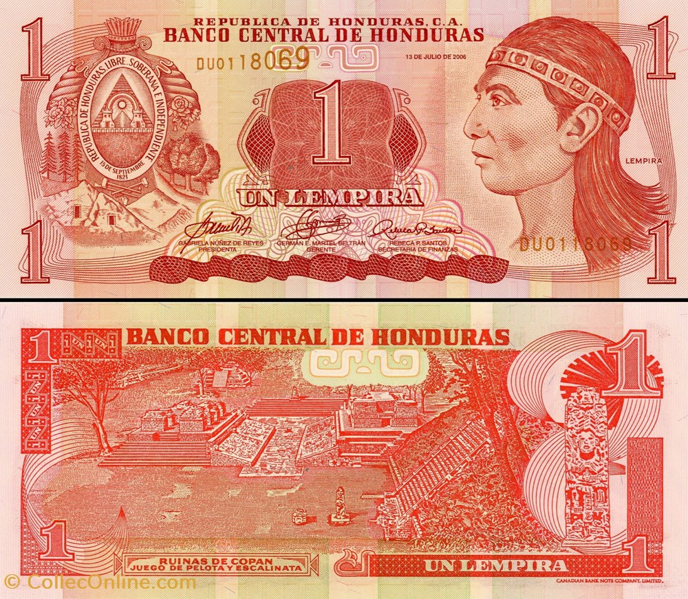 billet amerique centrale et caraibe honduras pick 84e 1 lempira 2006