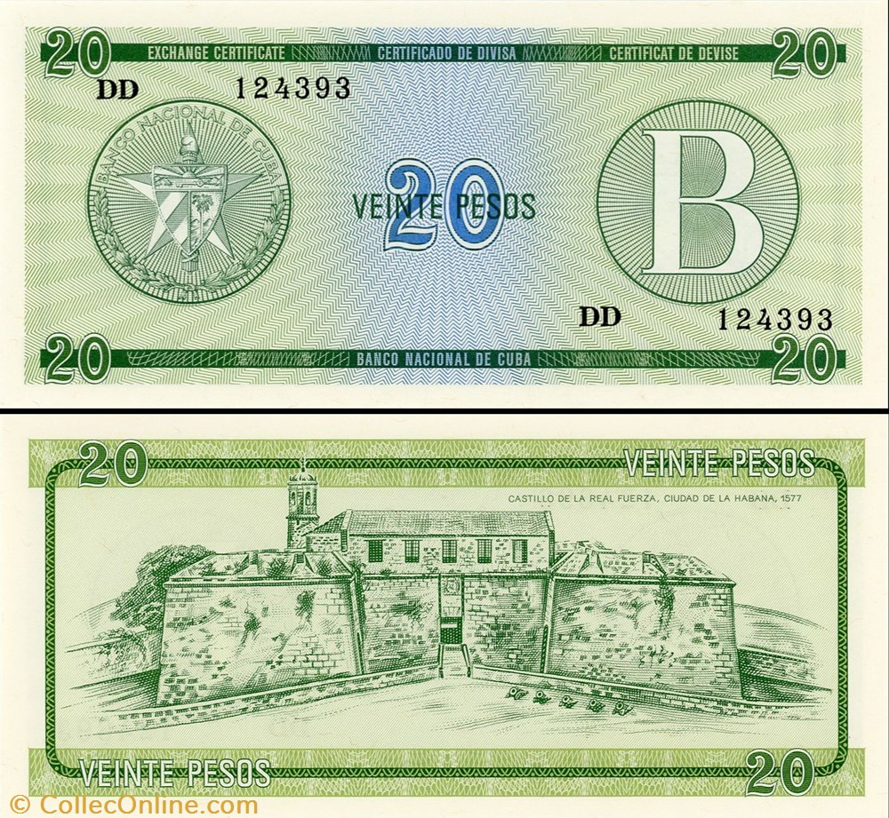 CUBA - PICK FX 09 - 20 PESOS - 1985 billet amerique centrale et caraibe cuba pick fx 09 20 pesos 1985