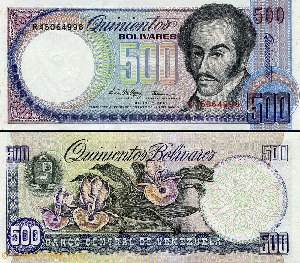 VENEZUELA - PICK 067 f - 500 BOLIVARES - 1998 billets amerique du sud venezuela pick 067 f 500 bolivares 1998