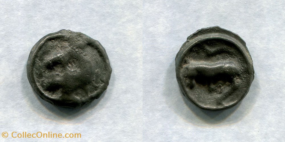 monnaies antiques celtes turons potin a la tete diabolique