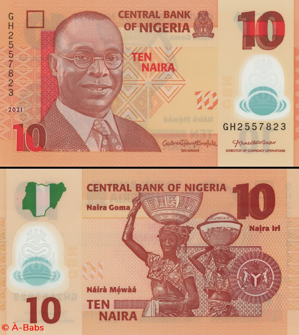 NIGERIA - PICK 39l - 10 NAIRA - 2021 billets afrique nigeria pick 39l 10 naira 2021