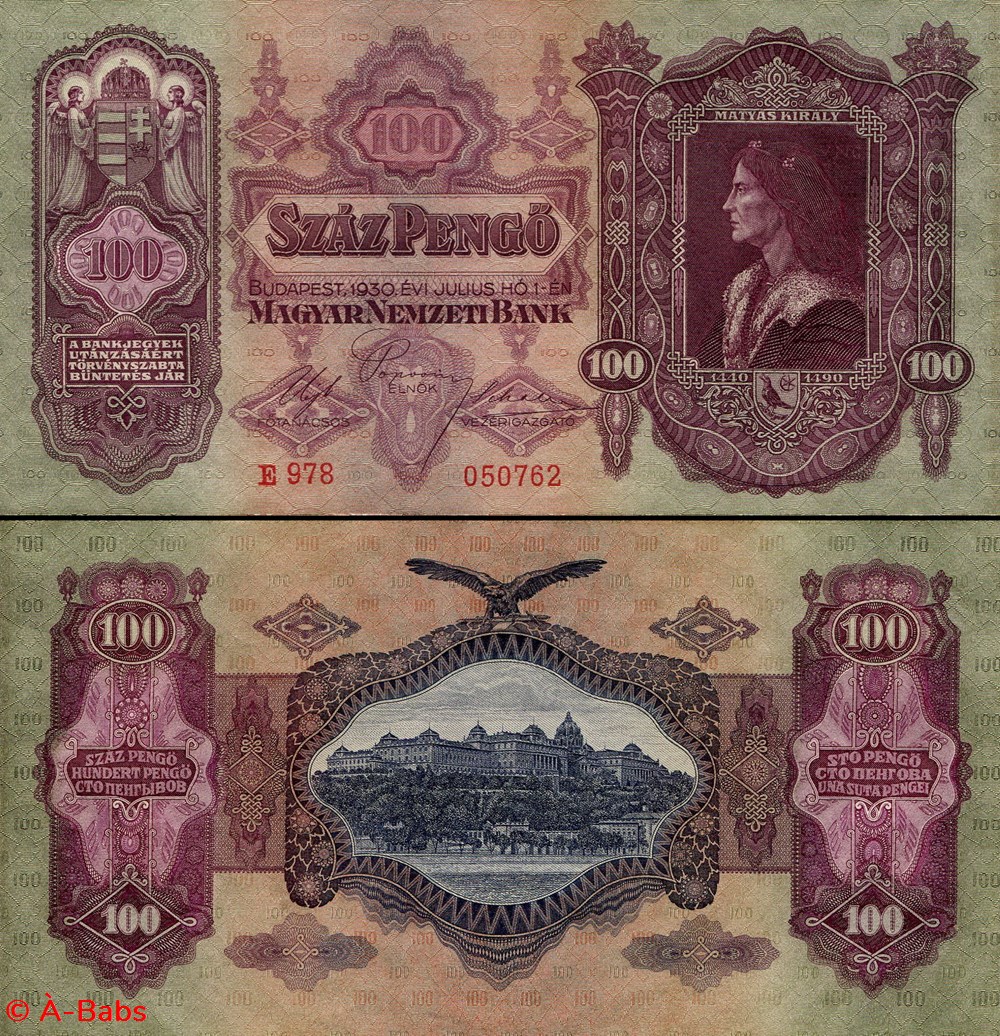 HONGRIE - PICK 098 - 100 PENGO - 1930 billets europe hongrie pick 098 100 pengo 1930