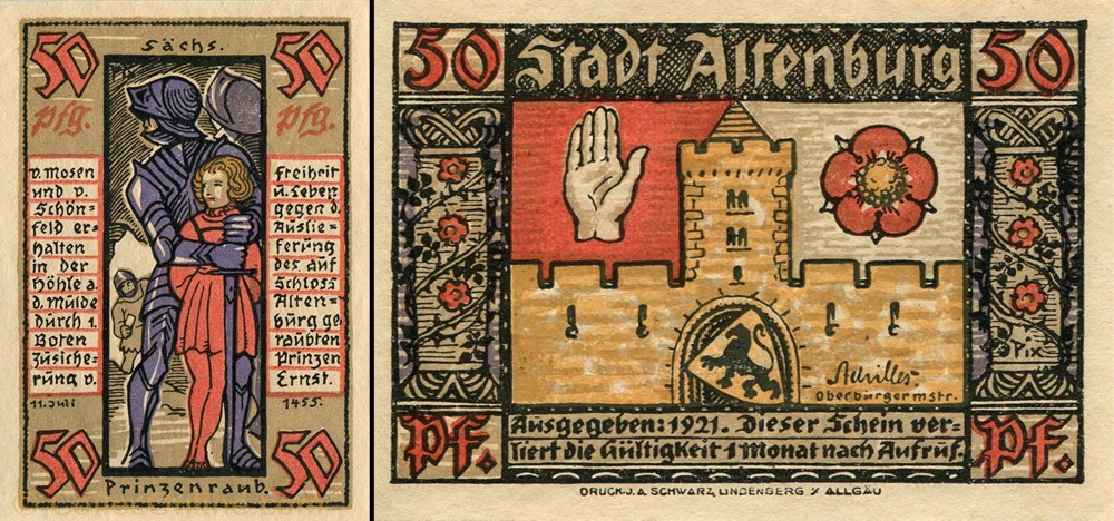 billet europe allemagne altenburg 50 pfennig