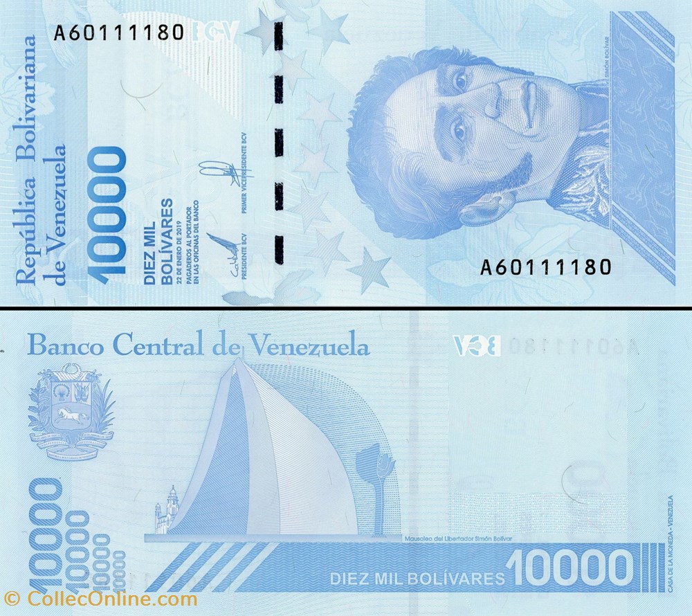 billet amerique du sud venezuela pick 109a 10 000 bolivares 2019