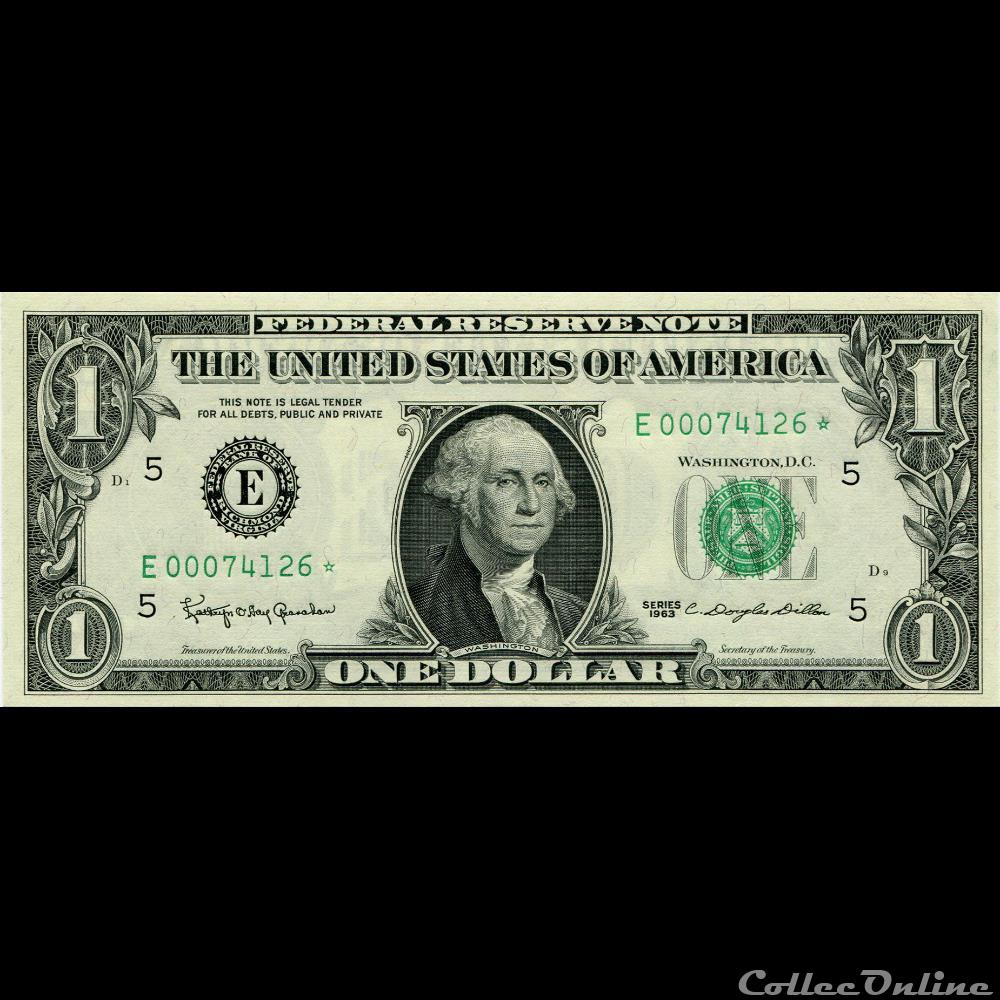 billet amerique du nord etat uni e 1 federal reserve notes small size 1963 series