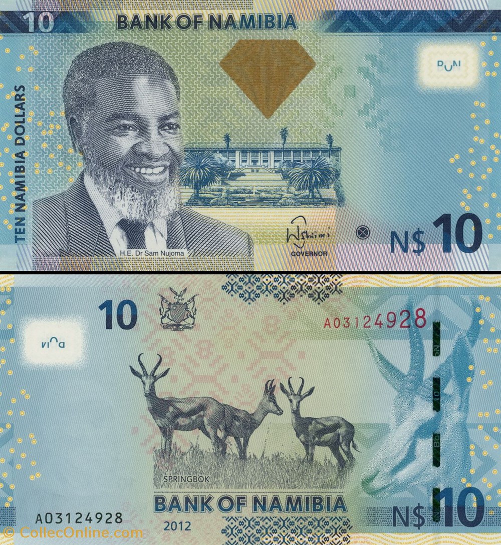 NAMIBIE - PICK 11 a - 10 Dollars Namibiens - 2012 billets afrique botswana namibie pick 11 a 10 dollars namibiens 2012