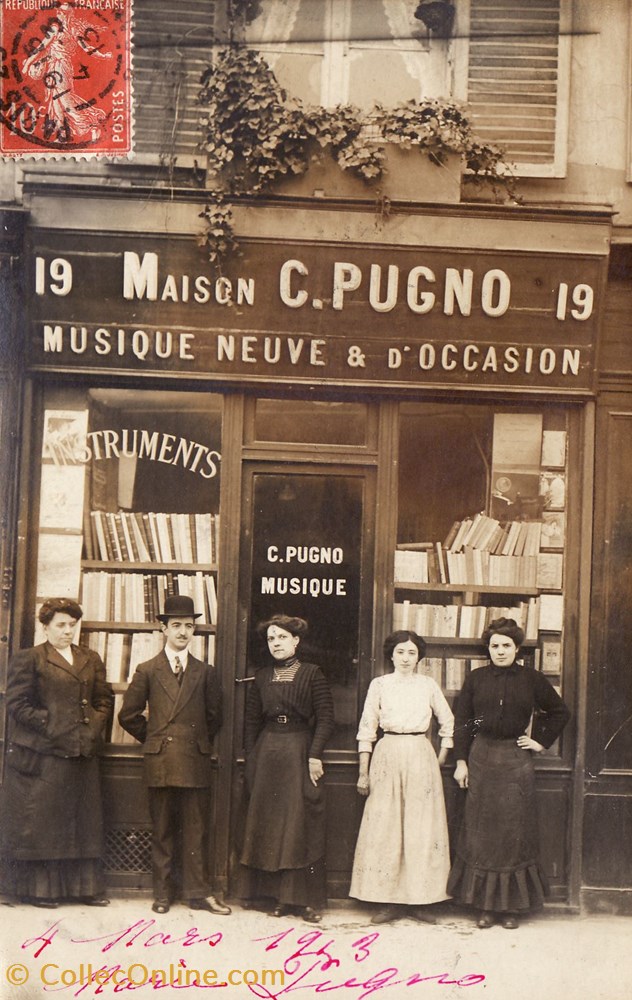 cartes postales europe france paris magasin de musique pugno