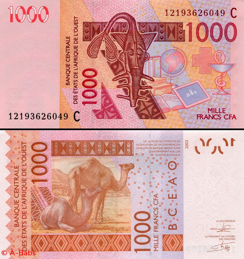 billets afrique b c e a o francs cfa burkina faso lettre c 1000 francs pick 315 c i
