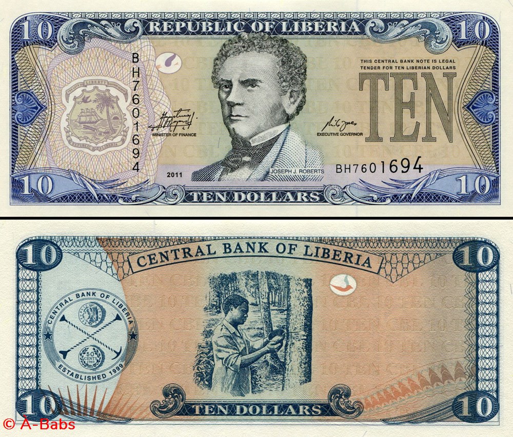 LIBERIA - PICK 27 f - 10 DOLLARS - 2011 billets afrique liberia pick 27 f 10 dollars 2011
