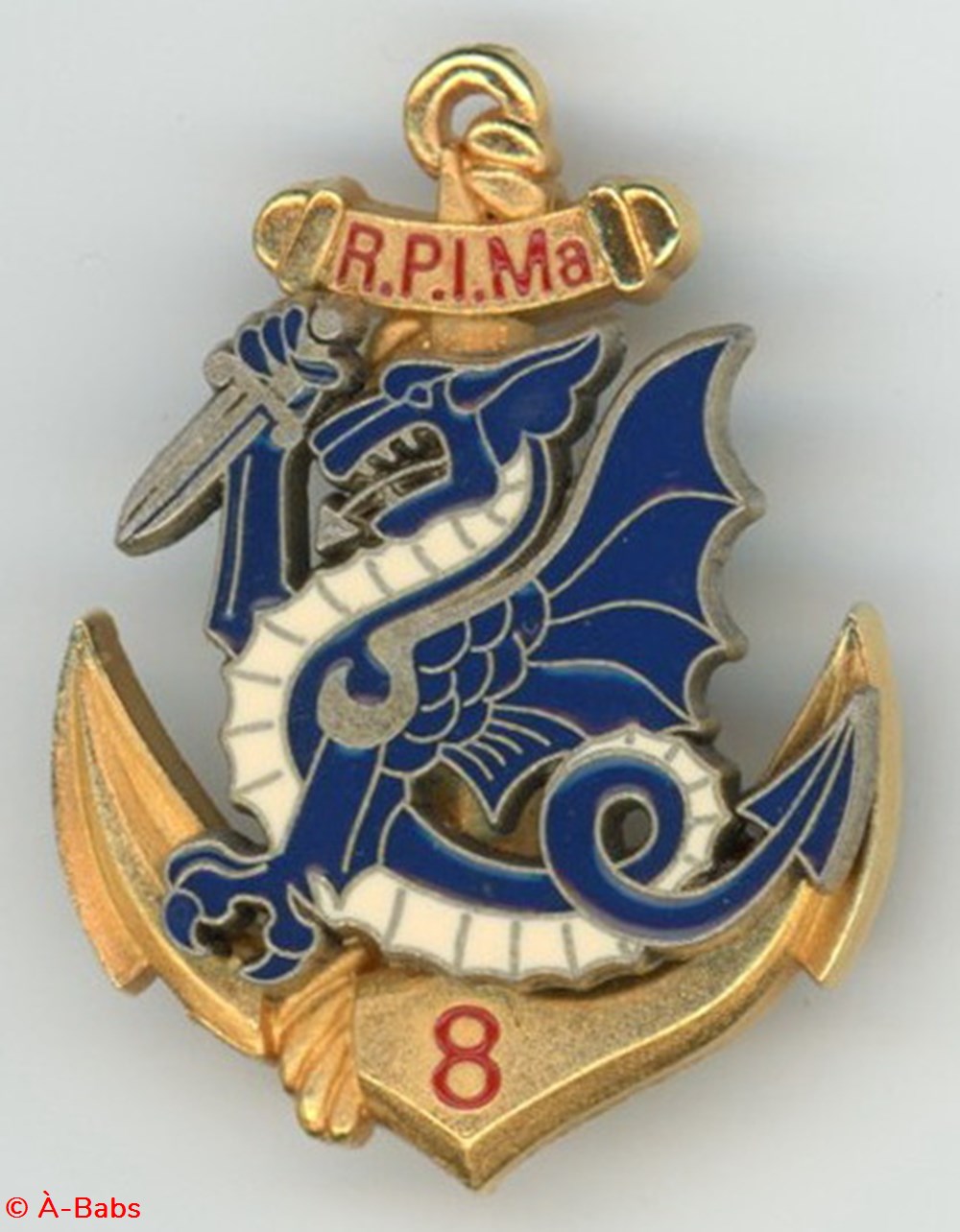 Insigne Parachutistes - 8° Régiment de Parachutistes Infanterie de Marine - 50° Anniversaire militaria medailles insignes insigne parachutistes 8 regiment de parachutistes infanterie de marine 50 anniversaire