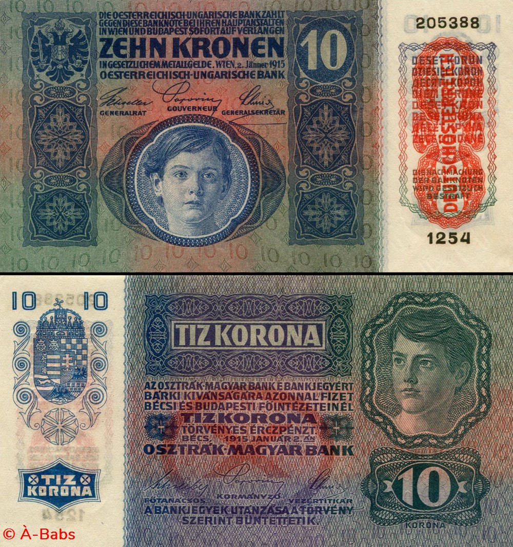 AUTRICHE - PICK 019 - 10 KRONEN - 1915 billets europe autriche pick 019 10 kronen 1915