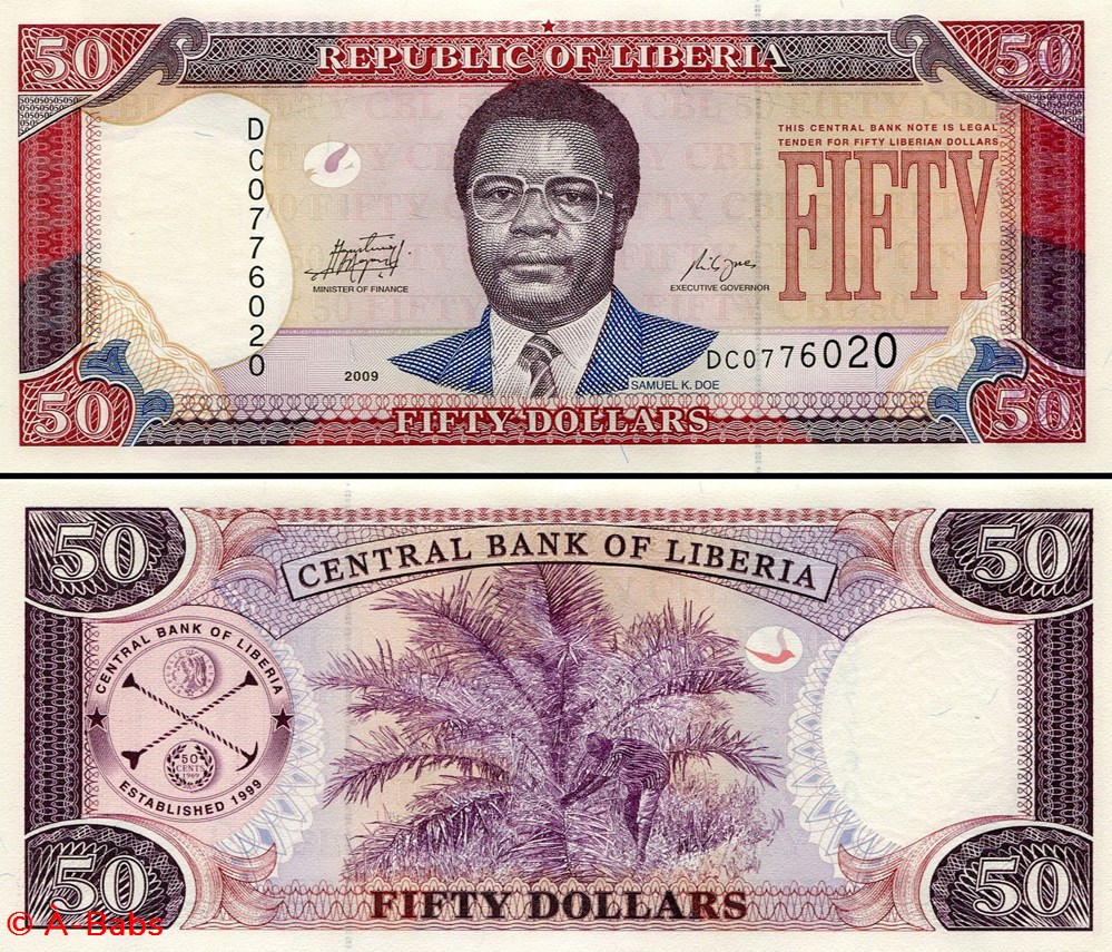 LIBERIA - PICK 29 d - 50 DOLLARS - 2009 billets afrique liberia pick 29 d 50 dollars 2009