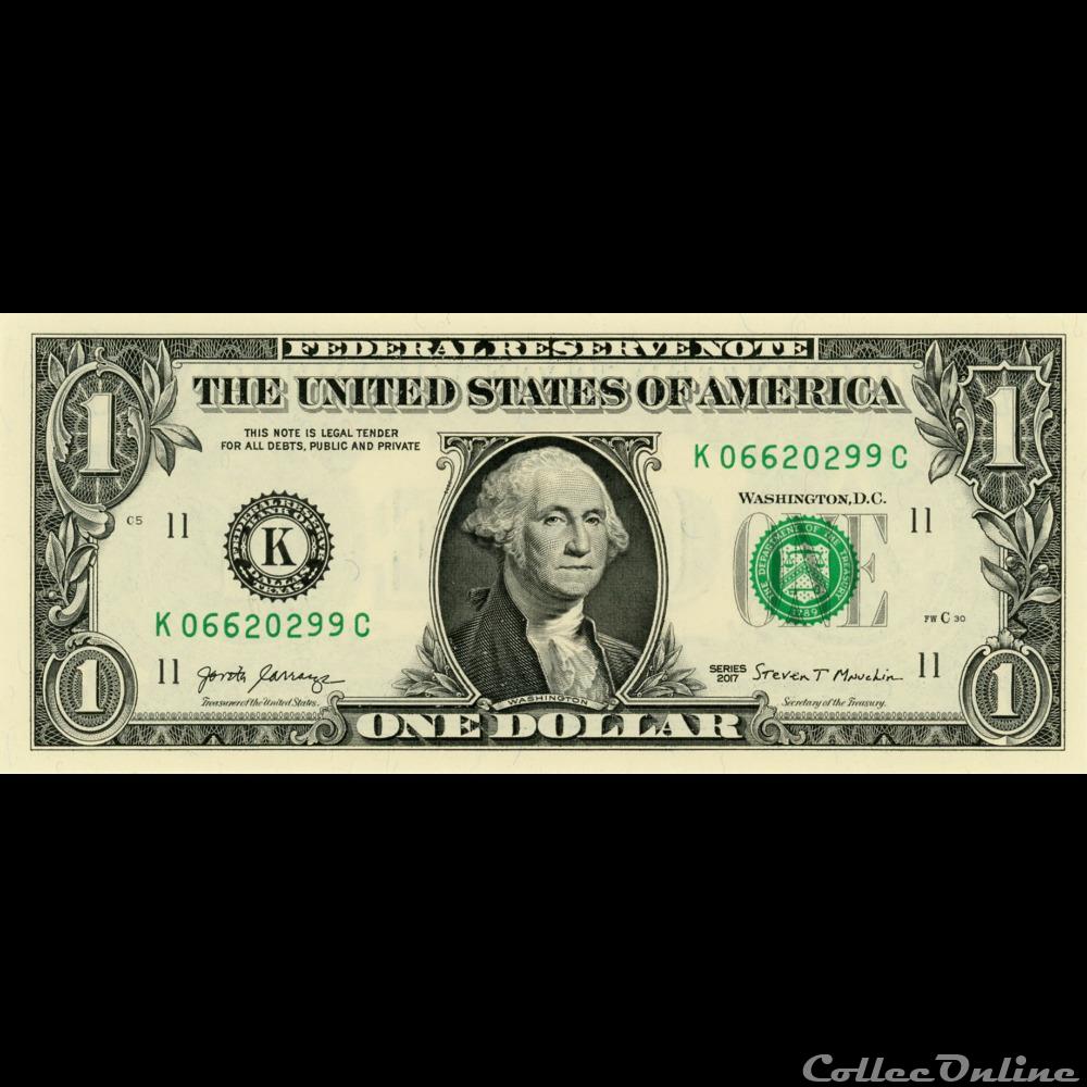K- 1$ Federal Reserve Notes - Small Size 2017 Series billet etat uni k 1 federal reserve notes small size 2017 series