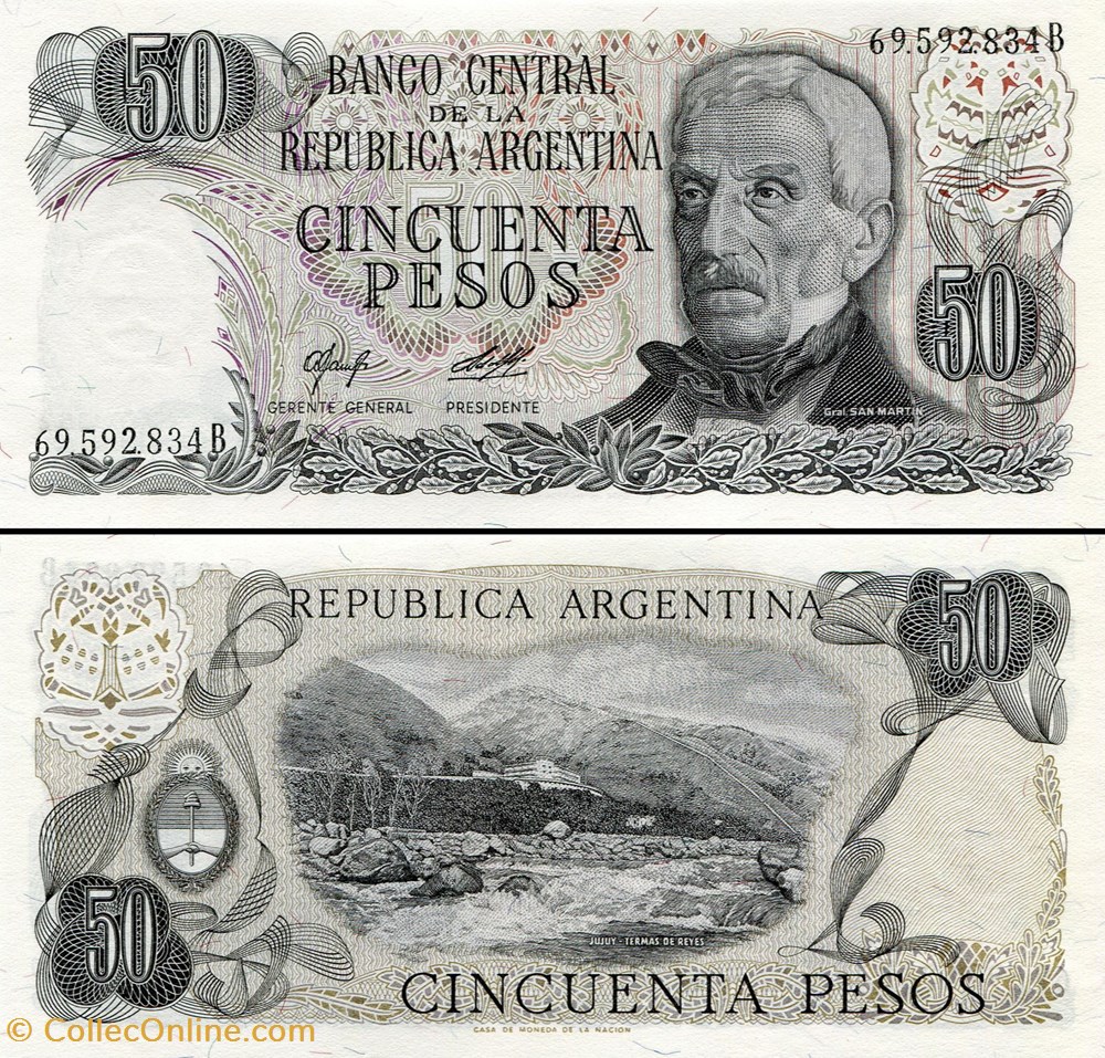 ARGENTINE - PICK 301 a 2 - 50 PESOS - 1978 billets amerique du sud argentine pick 301 a 2 50 pesos 1978