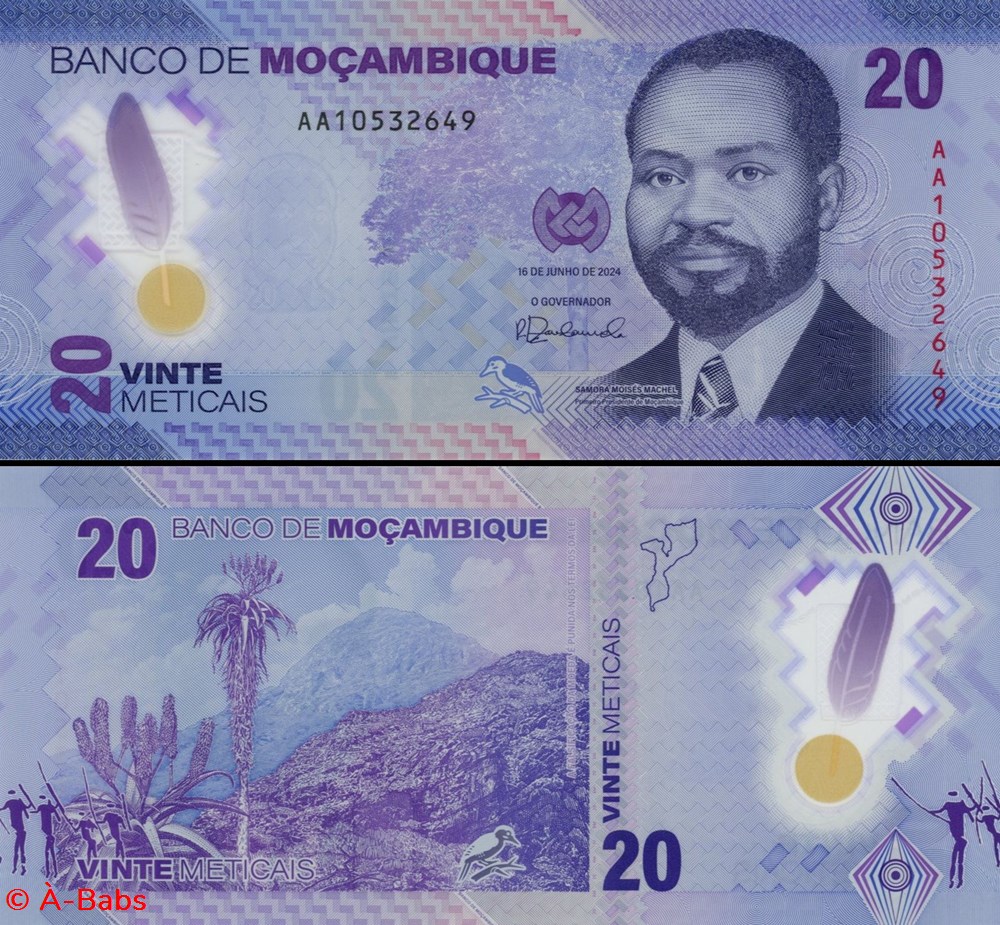 MOZAMBIQUE - PICK 155a - 20 METICAIS - 2024 billets afrique mozambique pick 155a 20 meticais 2024